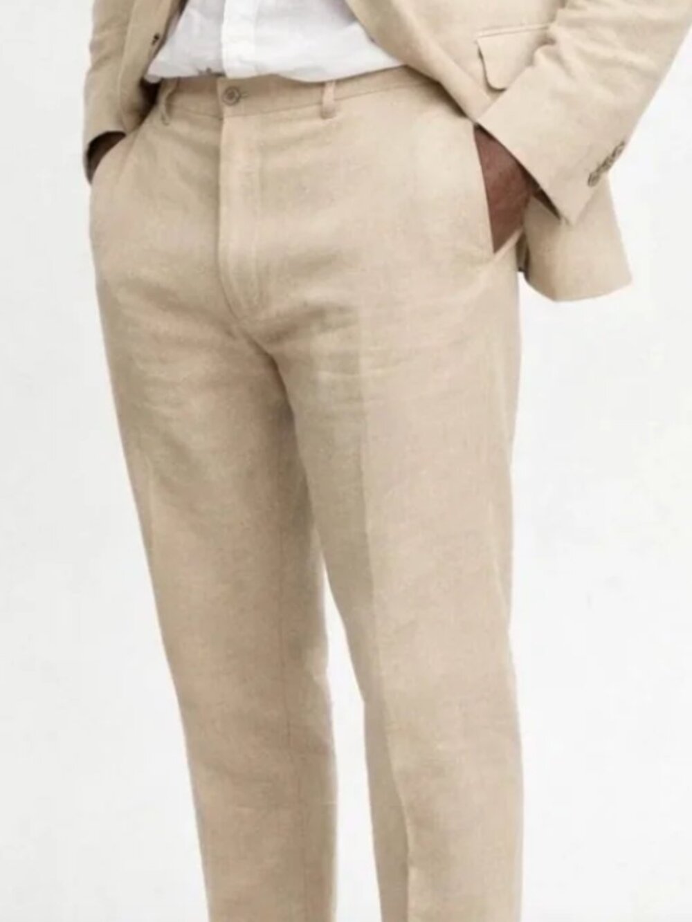 Men's Linen Trousers Tailored Fit NWT - Sage Green